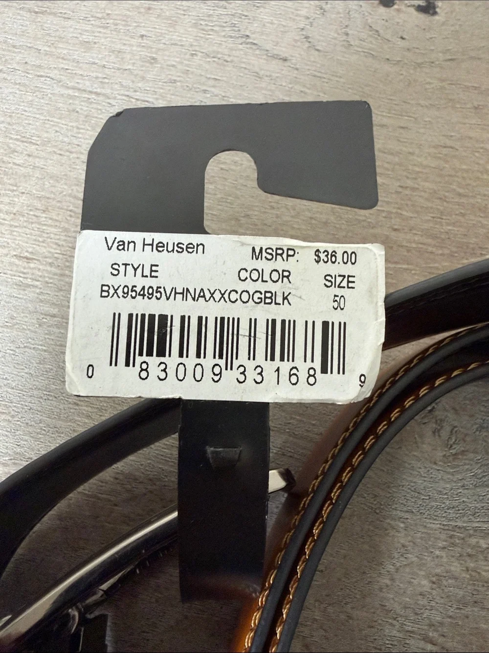 Van Heusen Tan/Brown Leather Men’s Belt with Silver Buckle